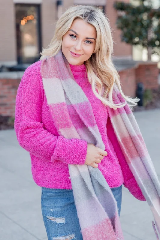 Timeless Tales Pink Fuzzy Mock Neck Sweater FINAL SALE