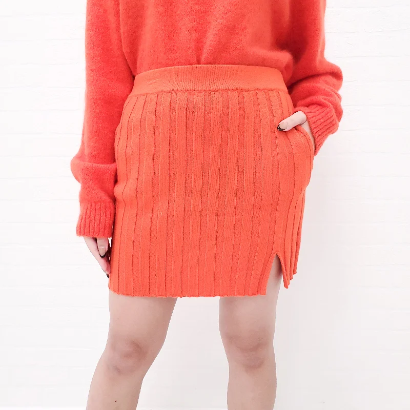 ALTUZARRA RED RIBBED KNIT SKIRT ($595) - SIZE XS