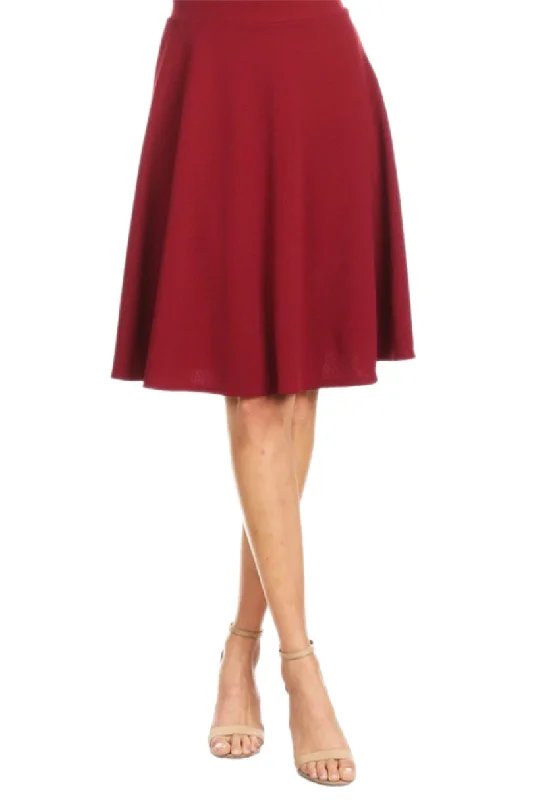 High waist A-line skirt style 613 in Red