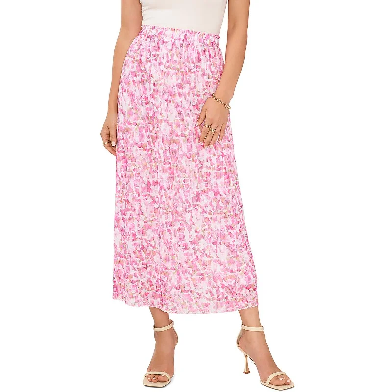 Womens Floral Dressy Pleated Skirt